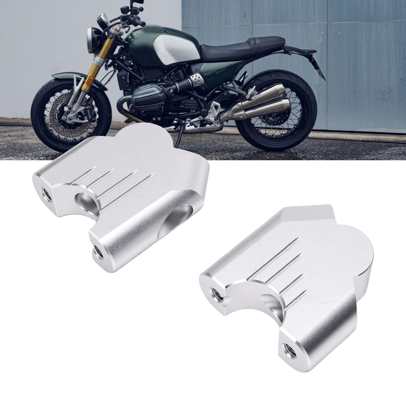 Luocute Riser Manubrio Moto, Riser Barra Regolabile in Lega di Alluminio CNC | con superficie anodizzata, rialzo manubrio moto, lega di alluminio per R12 R12 nineT 2023+