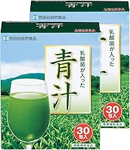 Setagaya Natural Foods Green Juice with Lactic Acid Bacteria, 10 Billion Lactic Acid Bacteria and Vegetables Nutrition (Powder Type, 0.1 oz (3.2 g) x 30 Packets x 2 Sets, Made in Japan, Barley Waka, Vegetable Fiber, Vegetable Lactic Acid Bacteria