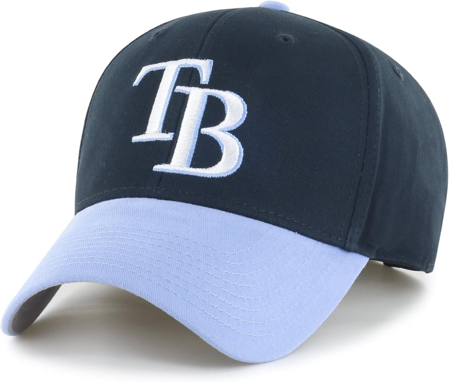 Officially Licensed Tampa Bay Youth Boys Girls Baseball Hat Classic MVP Kids Adjustable Embroidered TB Primary Team Logo Navy Blue/White Sports Cap