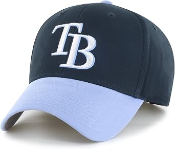 Officially Licensed Tampa Bay Youth Boys Girls Baseball Hat Classic MVP Kids Adjustable Embroidered TB Primary Team Logo Navy Blue/White Sports Cap