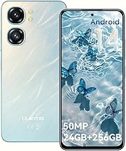 OUKITEL C58 Pro Smartphone Pas Cher - 24Go + 256Go/TF 1To, Écran 6.7 Pouces HD+ 90Hz, Octa Core 5150mAh, 48MP+8M Telephone Portable Android 14, Dual SIM 4G, Fingerprint/Face ID/GPS/95 DB/WiFi 5G/Verde