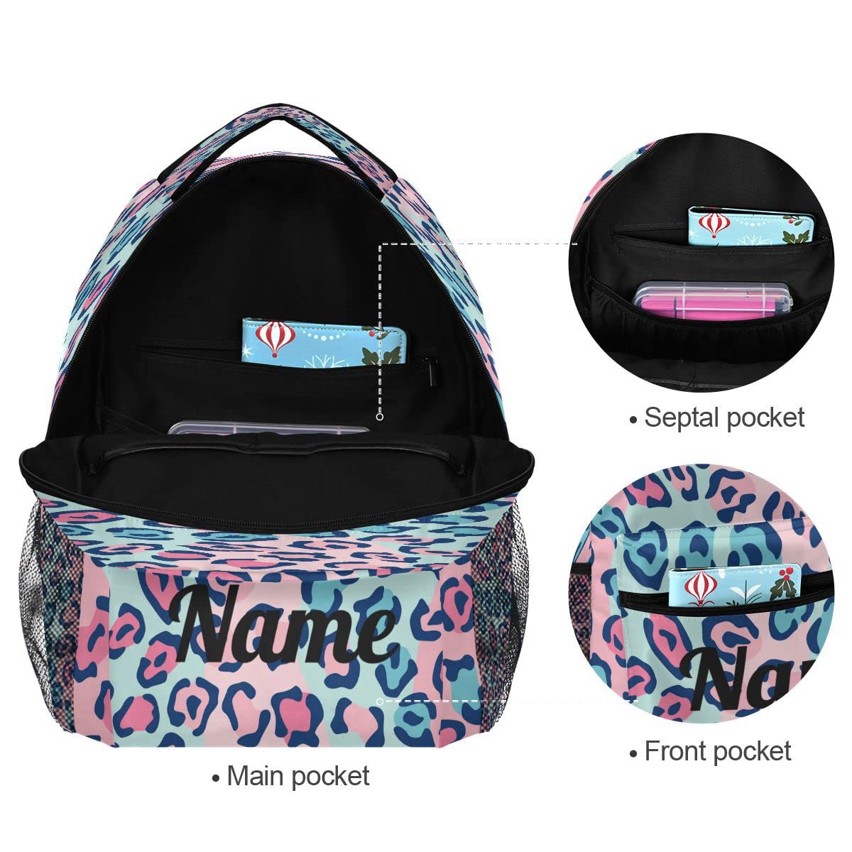 Custom1 - Mochila para niños con texto en inglés "Añade tu nombre", mochila para estudiantes primarias, bolsa para libros para niños y niñas, Personalizado14, talla única