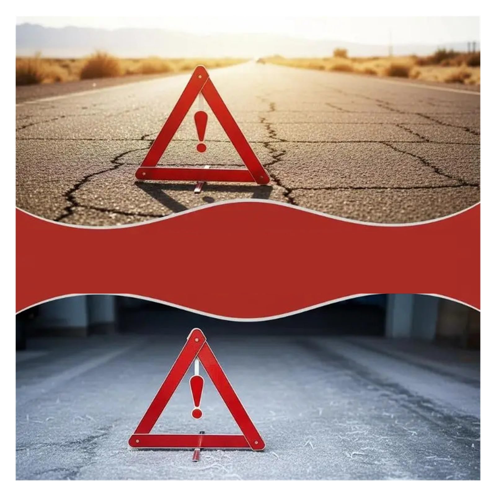 Kit Triangular de Advertencia Emergencia for Coches, Dispositivo Reflectante Seguridad en Carretera for Uso Nocturno, 7 Uds para Advertencia