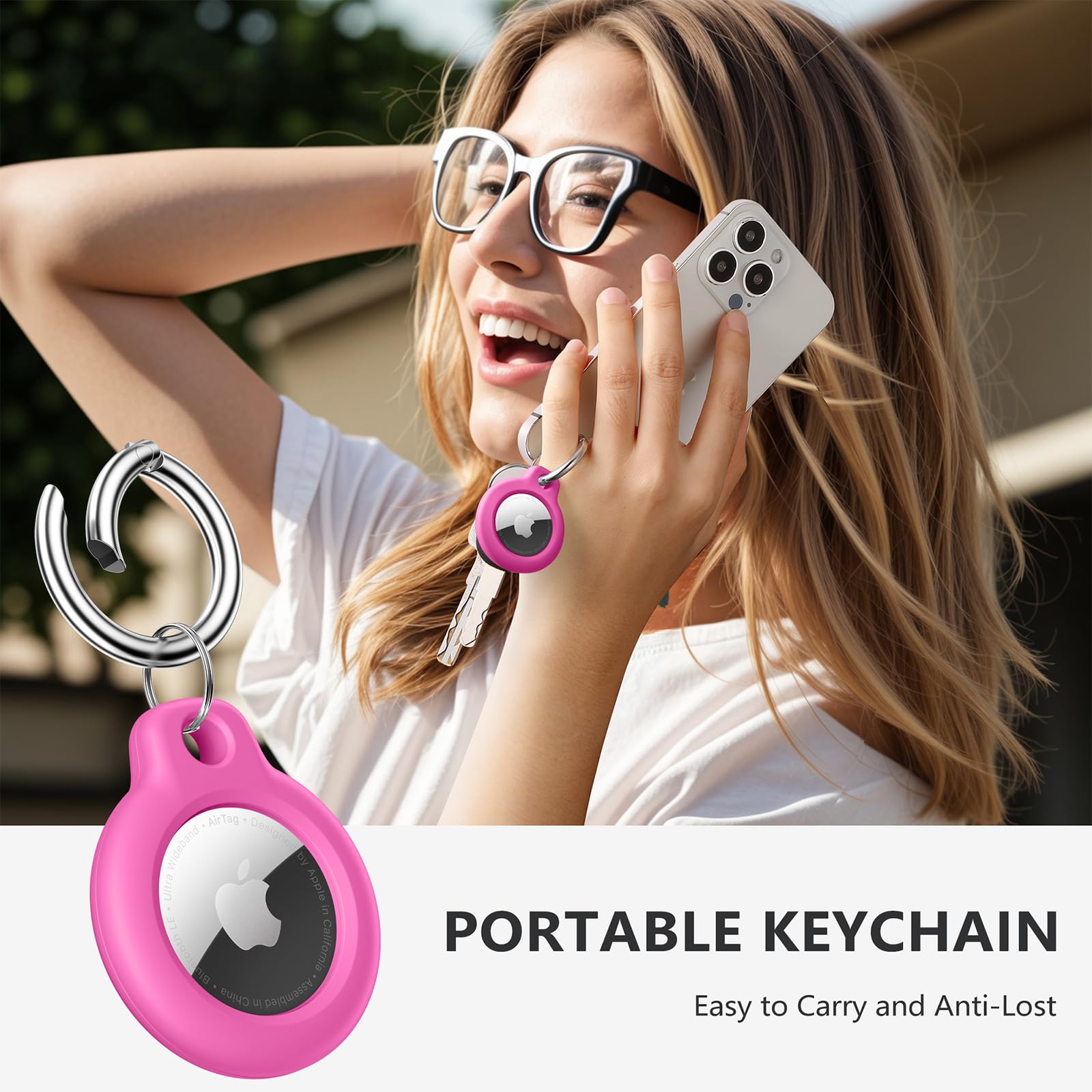 Epova 4 Pack Cases Compatible with Airtag Keyring with Keychain - Image 4
