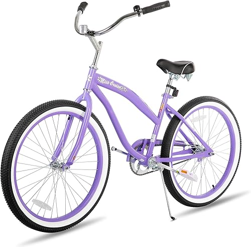 Miniatura 7 de JOYSTAR Bicicleta de crucero de playa de 20 pulgadas, 24 pulgadas, 26 pulgadas, para niñas, niños, hombres y mujeres, bicicletas de crucero para