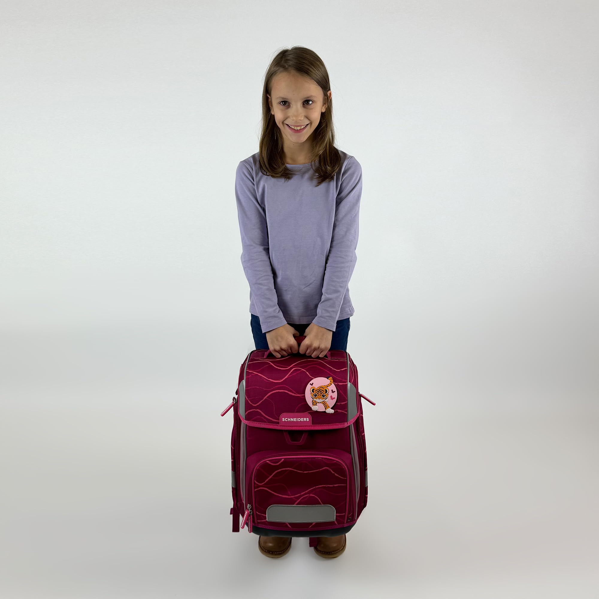 Schneiders Ergolite Cute Vibes Mädchen Schultasche - 9-teiliges Set, Orthopädisch geprüft, mit LED-Leuchtstäben, nachhaltig & ergonomisch