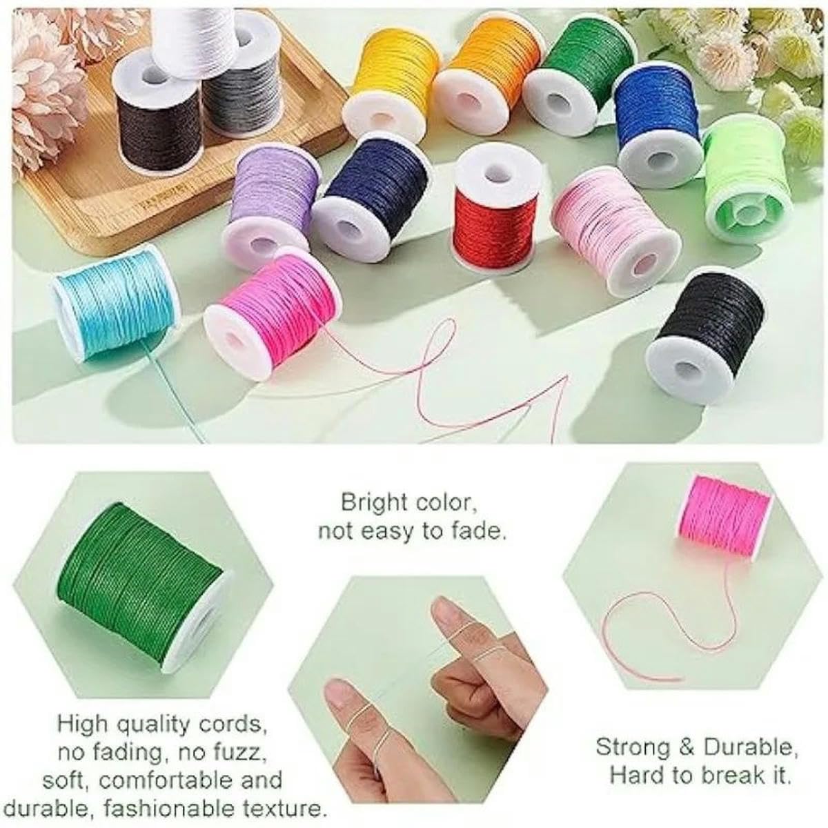 0,8 mm Nylon-Perlenschnur, 15 Farben, chinesische Knotenschnur, Faden, Jalousien, Hebeschnur, Standard