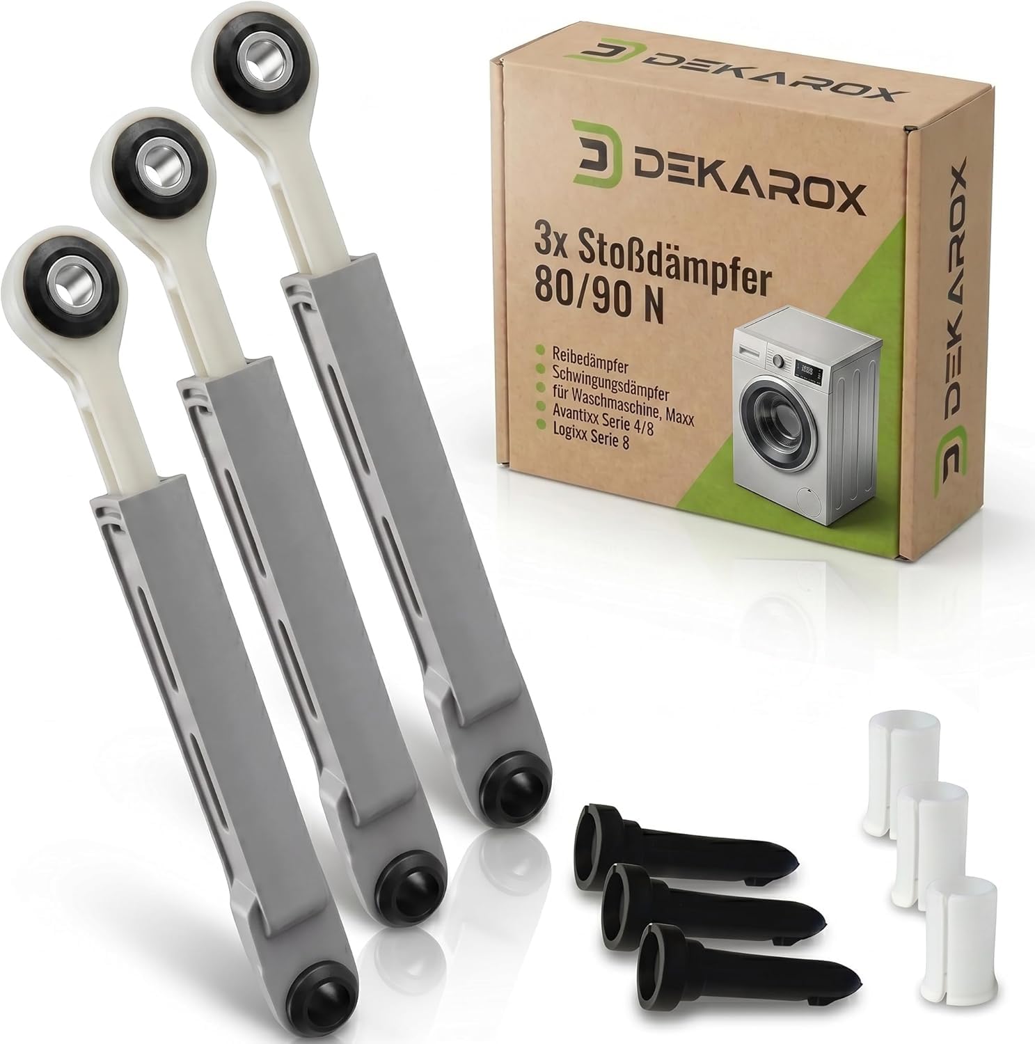 3x Stoßdämpfer 80/90 N für Bosch Siemens 00673541/673541 / 11039636 – Reibedämpfer Schwingungsdämpfer für Waschmaschine, Maxx Avantixx Serie 4/6 Logixx Serie 8