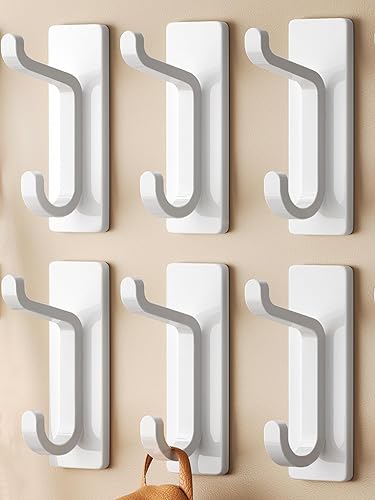 Miniatura 12 de Ganchos de Pared Autoadhesivos para Colgar: Extra Fuertes 13 LB, Gancho para Abrigo, Toalla en Baños, Ducha, Cocina, Pared, Gancho de Puerta, Níquel