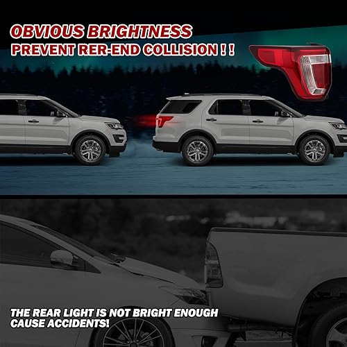 Miniatura 6 de Luz trasera de la lámpara de freno trasero para Ford Explorer 2016 2017 2018 2019 (lado izquierdo del conductor)