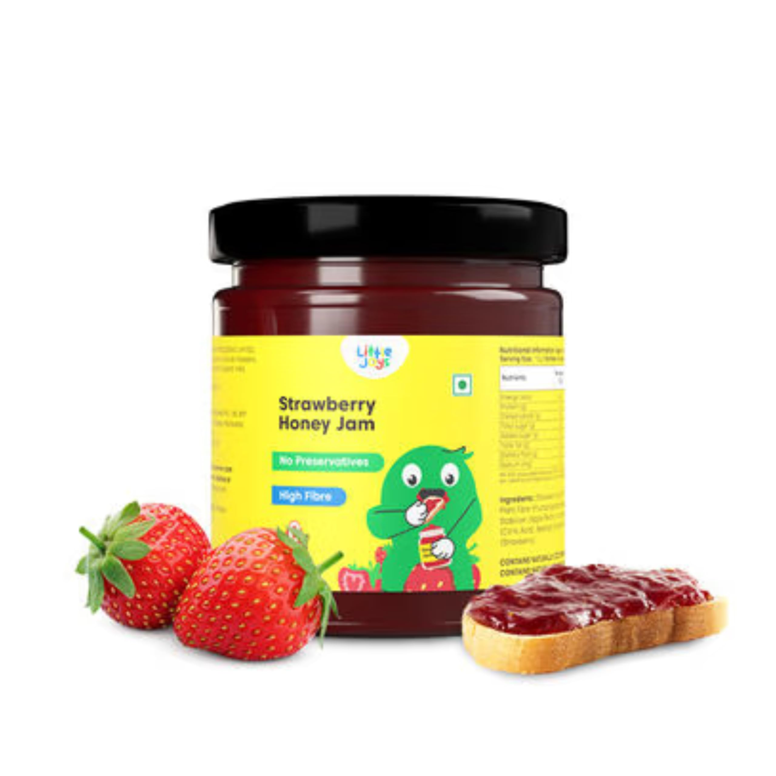 Little Joys Strawberry Honey Jam 250g | 100% Pure Natural Jam with No Added Sugar, No Preservatives, No Artificial Flavors | Made with Real Strawberries & Honey | Healthy, Gut-Friendly Spread