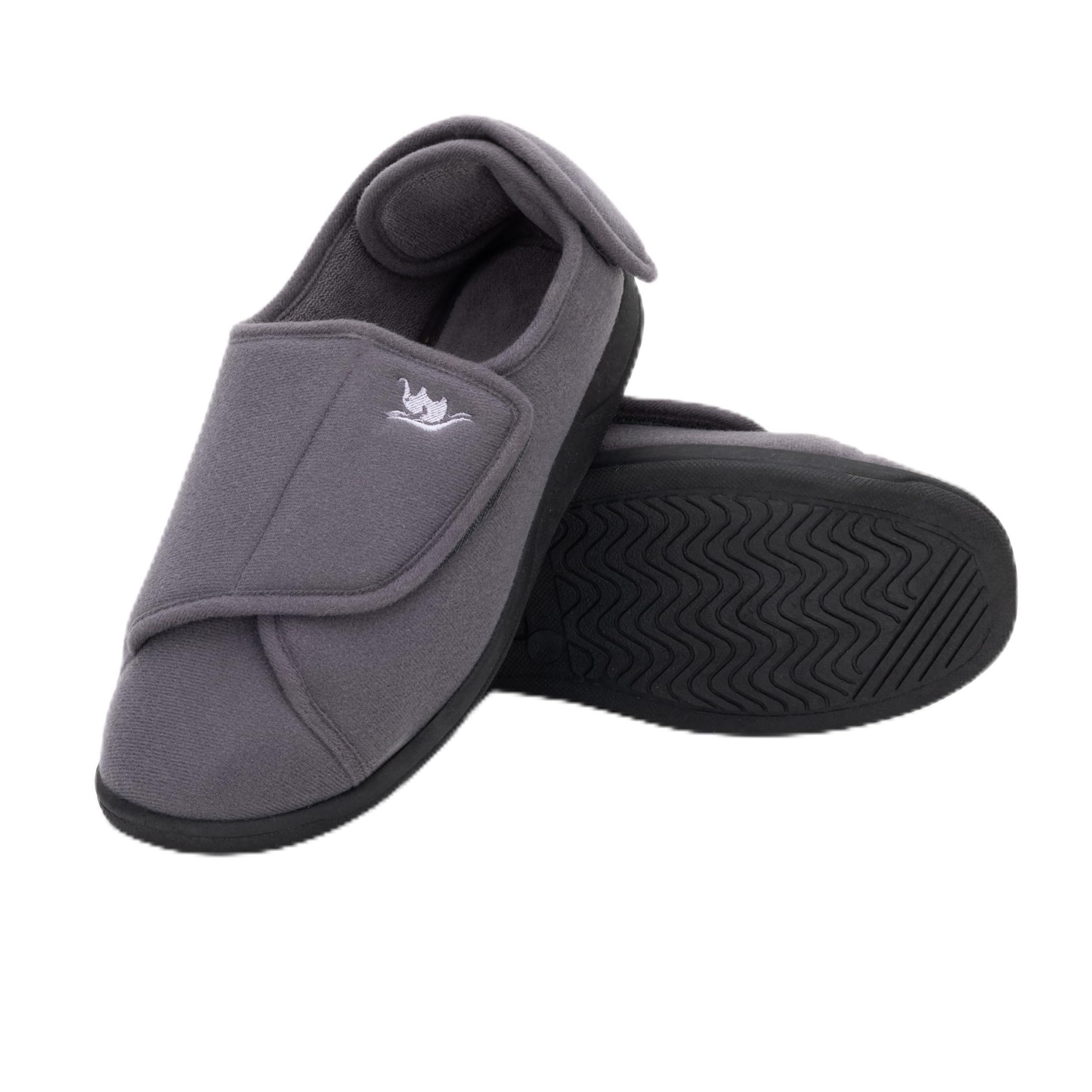 Happy Touch Diabetic Slippers Women, Lymphedema Shoes, Edema Shoes Swollen Feet, Indoor and Outdoor Hook and Loop, Non Slip House Shoes