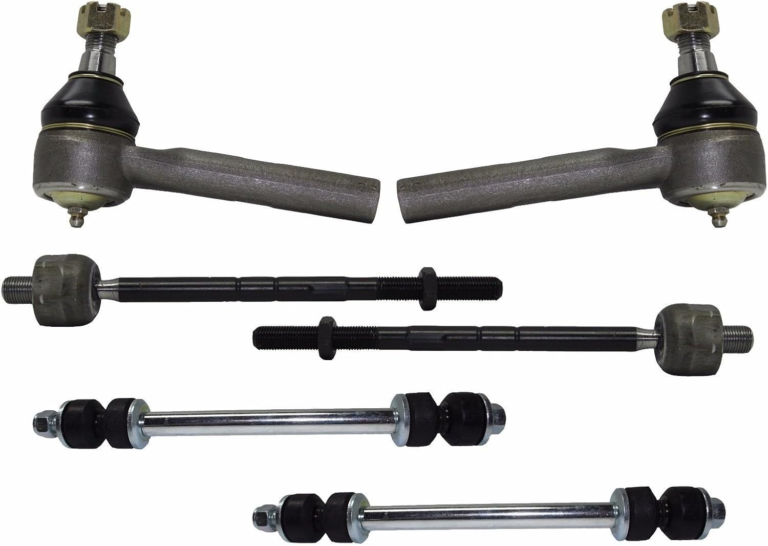 PartsW 6 Pc Front Suspension Kit ES3461 EV317 K7275 Compatible with Ford Explorer 1995 Inner and Outer Tie Rod Ends Sway Bar End Links