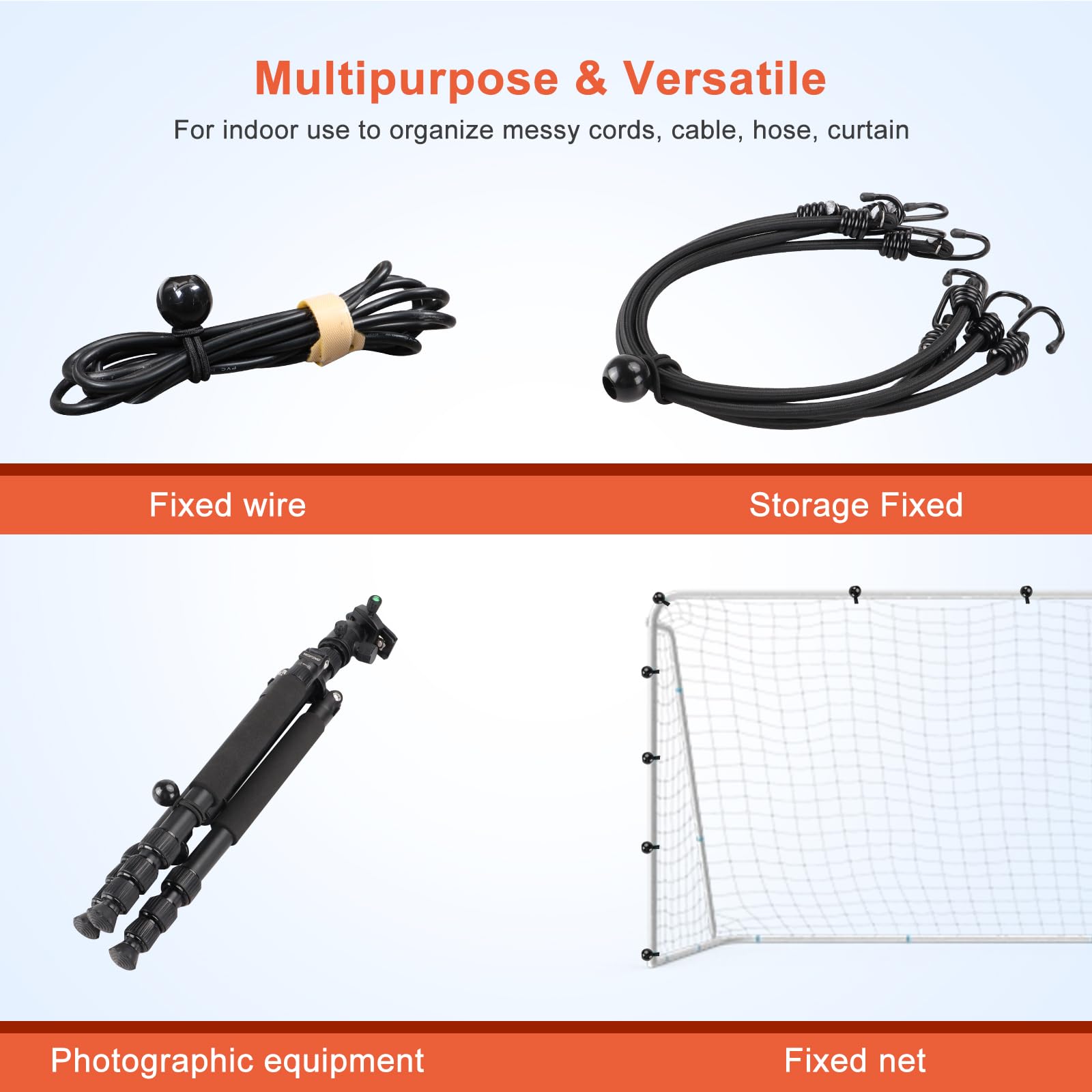 Corde Elastiche Per Teloni 10 Pezzi 50 Cm - Con Palle Elastiche E Clip, Regolabili, Per Fissare Bagagli E Tende