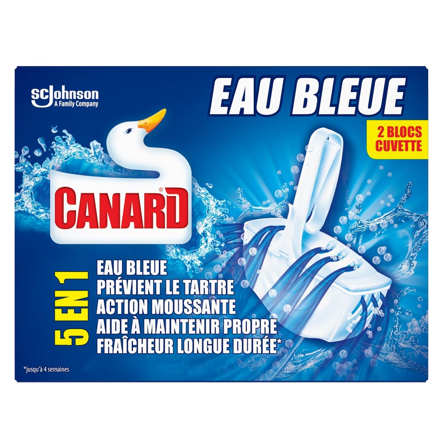 CANARD WC – Fraîcheur Intense 5-en-1, Protection Ultime et Eau Bleue Longue Durée (Lot de 2) - Le Lot De 4