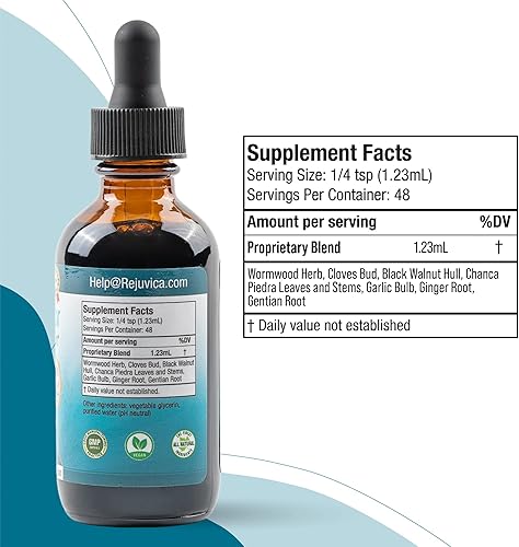 Miniatura 8 de IntestiClear - Suplemento avanzado de apoyo intestinal - Entrega de líquidos para una mejor absorción - Ajenjo, clavo, nogal negro, ajo y más