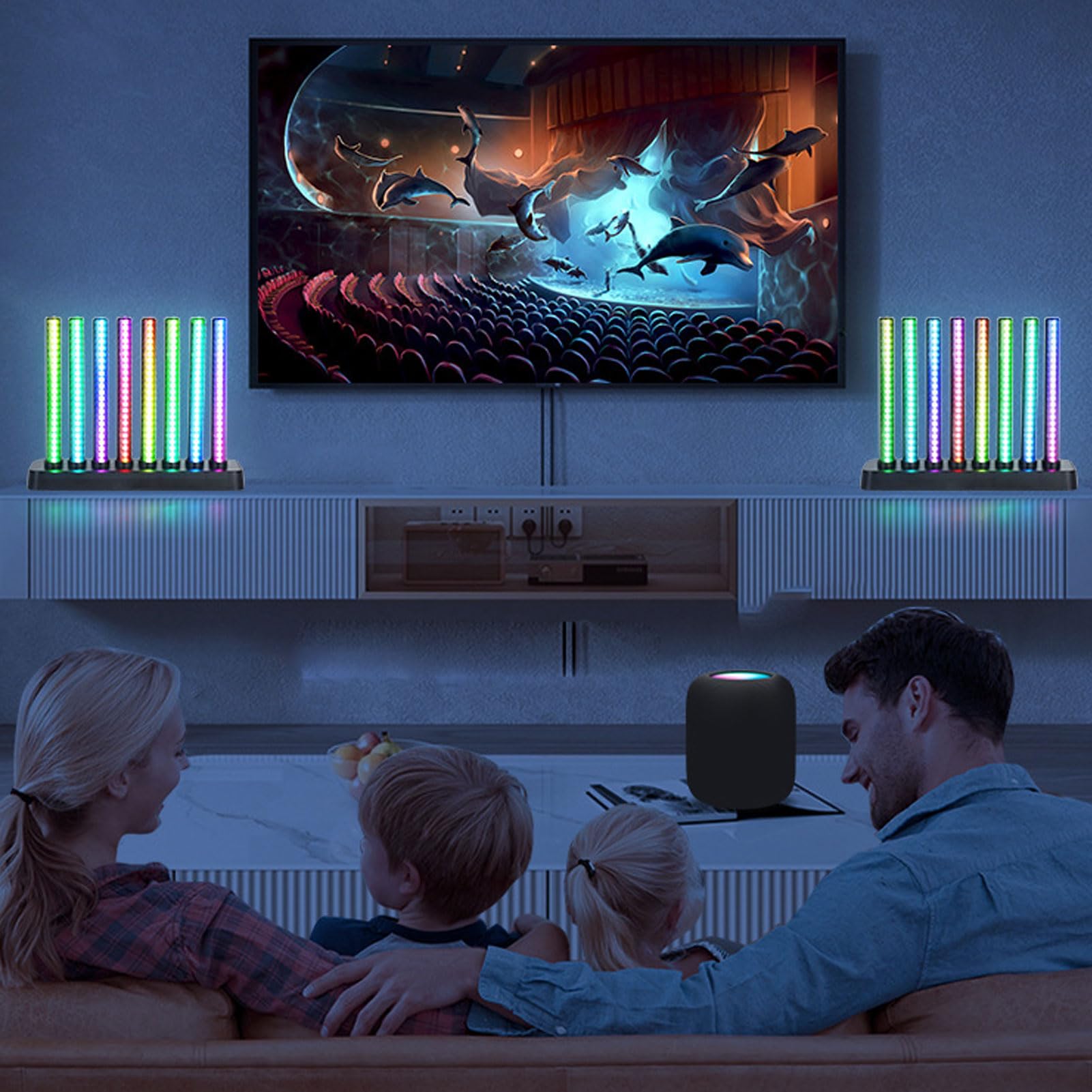 Gugxiom Barra Luminosa del Ritmo Musicale, Display Analizzatore di Spettro Audio con 200 LED RGB, Tubo Luminoso Ad Alta sensibilità per Decorazioni per Feste in Casa, Controllo APP