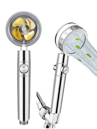 Plantex ABS Turbo Fan Supercharged Handheld Shower/Hand Shower for Bathroom/360 degree Rotatable High-Pressure Rain Shower (Chrome)