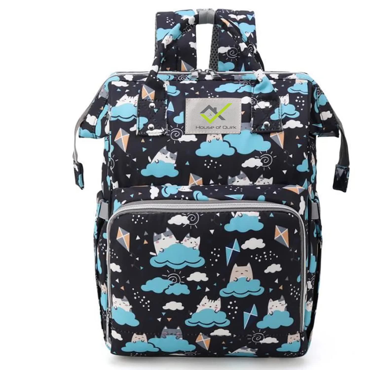 House of Quirk Baby Diaper Bag Maternity Backpack (Black Cat Cloud)-image-27