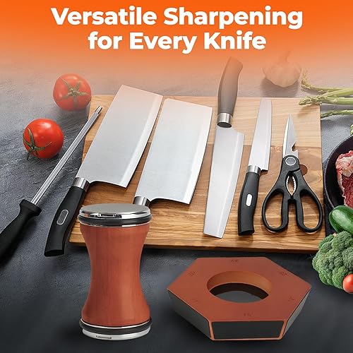 Miniatura 8 de Herramienta afiladora de cuchillos rodantes, kit de afilado de cuchillos de diamante, afiladores de rodillos magnéticos para cuchillos de cocina,