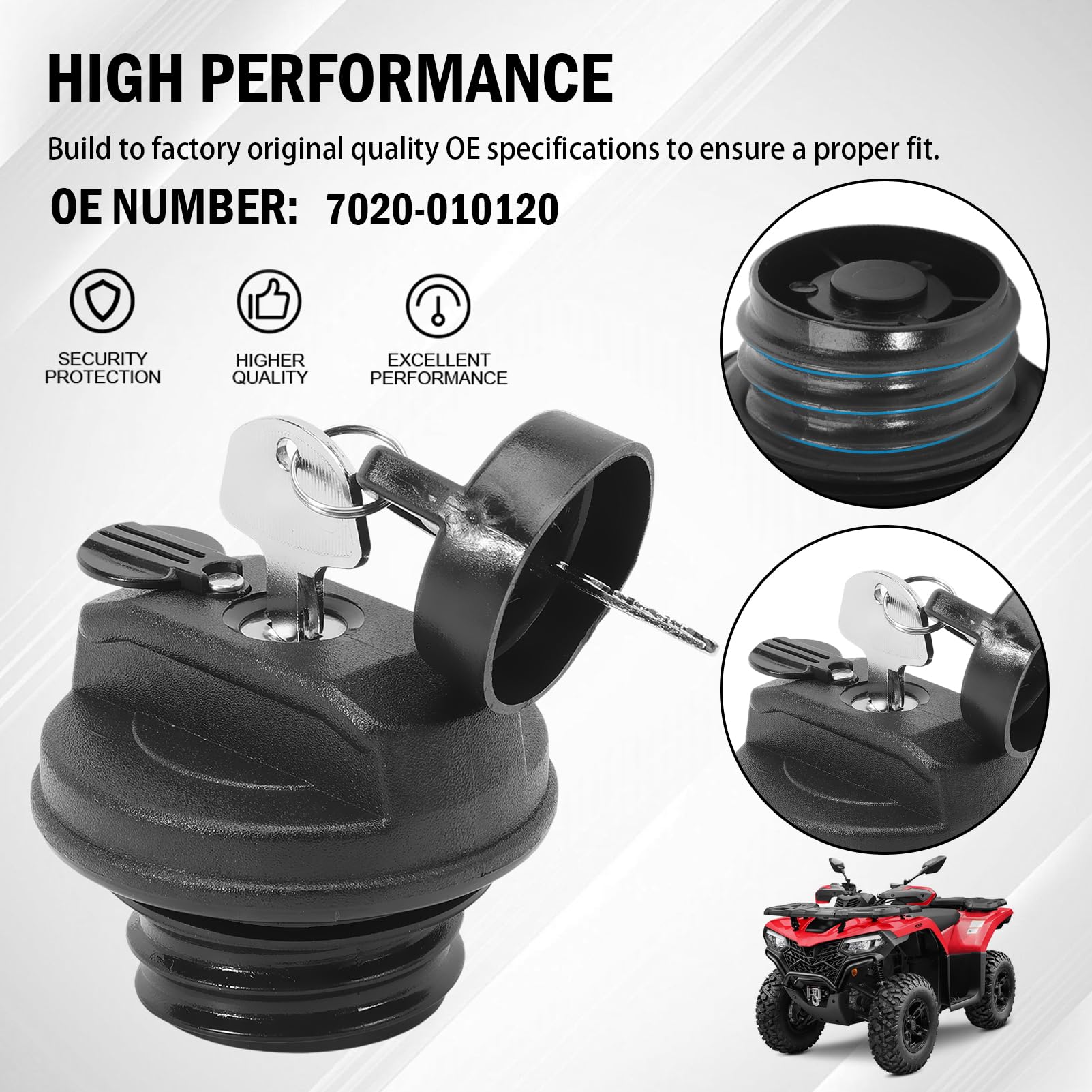 1 set di coperchi del serbatoio bloccabili 7020-010120 per CF-Moto CForce CF ATV UTV 450 550 550 520 800 820 850 1000 EU4 EU5 7020-010120 serbatoio carburante con serratura