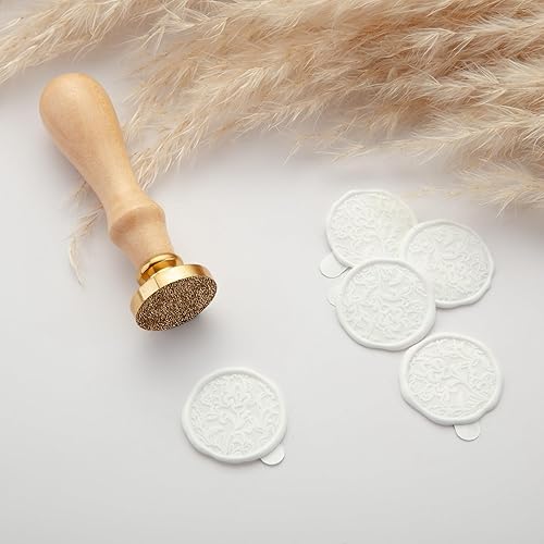 Miniatura 9 de Eisumy 50 calcomanías de sello de cera de oro antiguo con diseño de agradecimiento para bodas, cumpleaños, baby shower, Acción de Gracias,