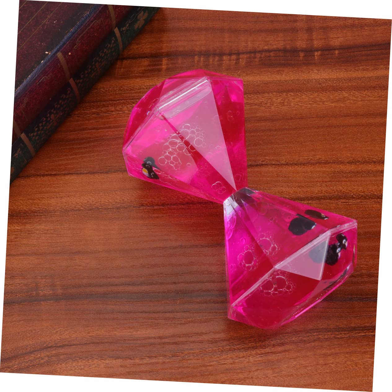 GLEAVI Liquid Motion Timer Sanduhr mit Diamant Design und Rosa Ölflüssigkeit Dekoratives Schreibtischspielzeug für Beruhigendes Flüssige Sanduhr für Büro und Zuhause