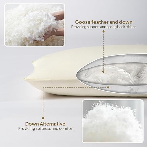 Miniatura 4 de Almohada corporal de plumón de ganso, almohadas corporales firmes para dormir, almohada grande y larga para adultos que duermen de lado, almohada