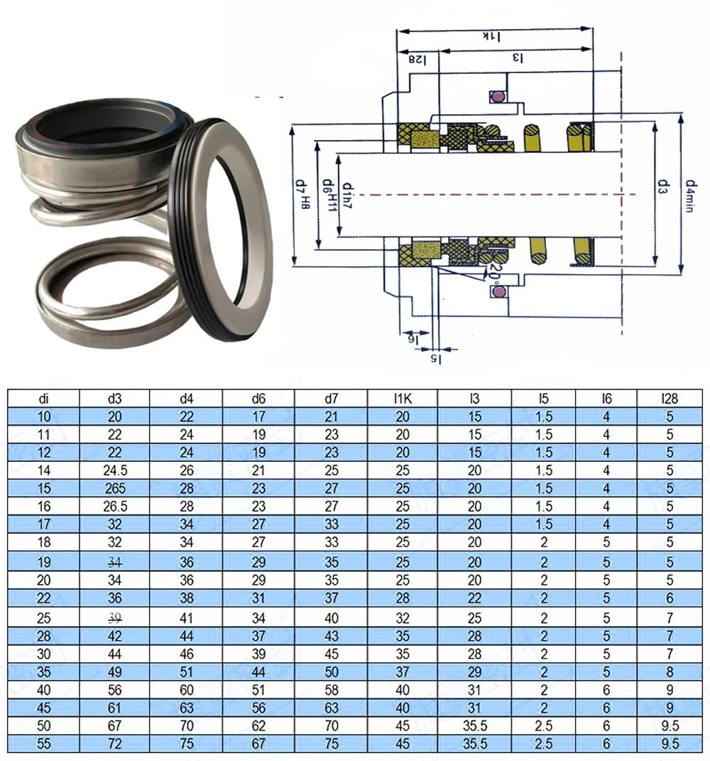 Sello Mecánico 1Pc Serie 108 for Bombas de Agua Individuales