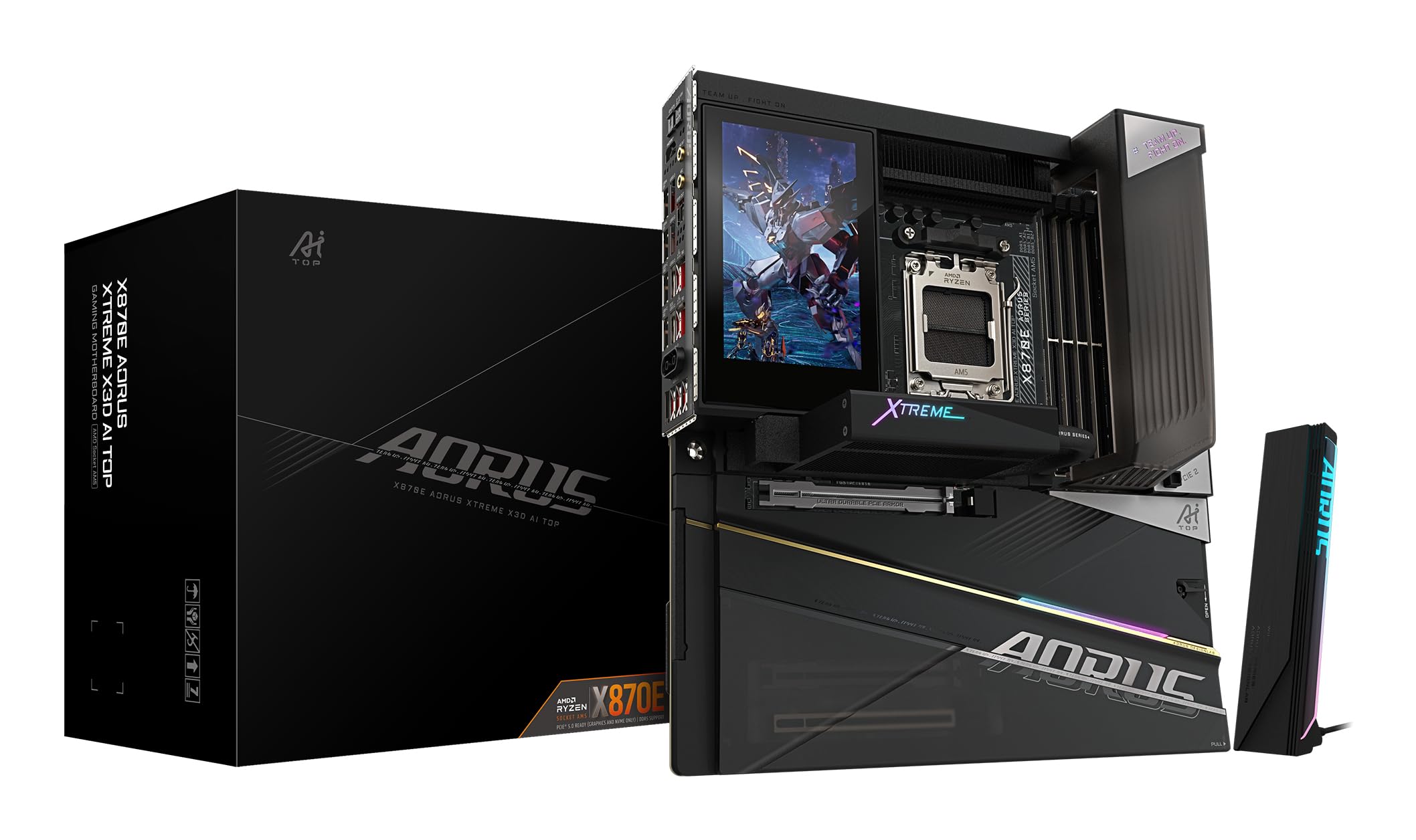 GIGABYTE X870E AORUS XTREME X3D AI TOP Scheda Madre - Supporta CPU AMD Ryzen serie 9000, VRM a 24+2+2 fasi, fino a 9000MHz DDR5 (O.C.), 2xPCIe 5.0 M.2 + 3xPCIe 4.0 M.2, Wi-Fi 7, LAN 10GbE, USB 4