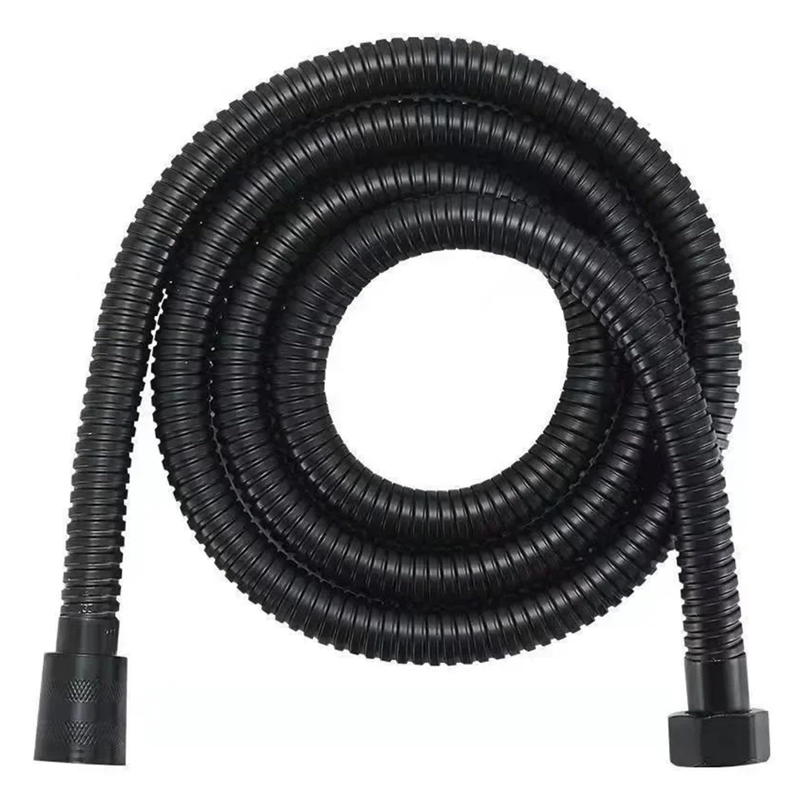 Manguera de ducha flexible de 1,5 m de acero inoxidable SUS304 extensible para jardín, accesorios de baño, color negro y 1 unidad, diseño a prueba de fugas
