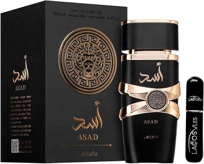Lattafa Asad Original 100ml - Perfume Árabe Masculino con Atomizador Recargable 5ml