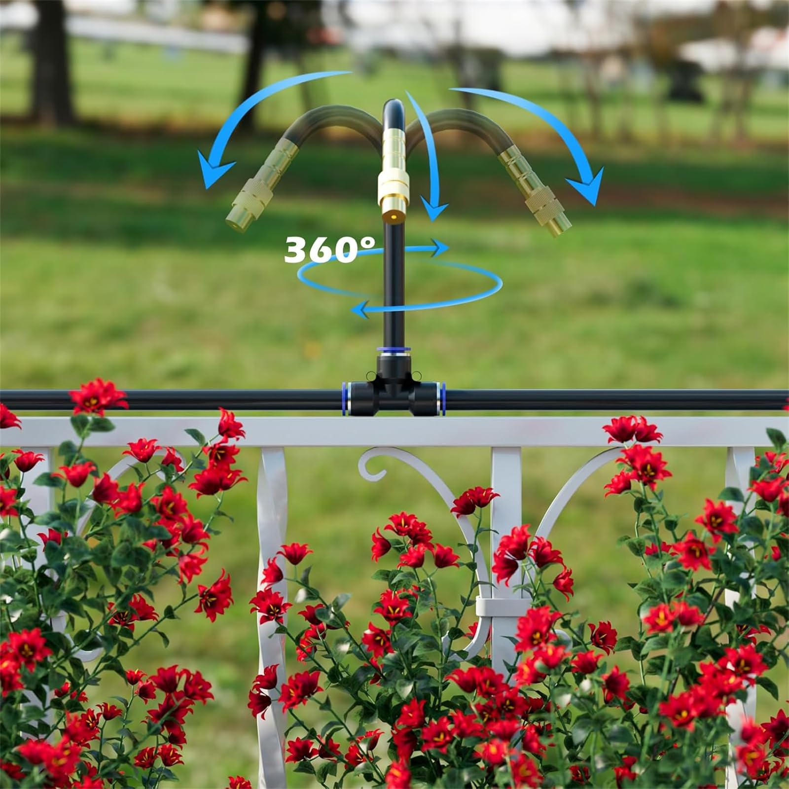 Kit di irrigazione a goccia in ottone PE | Kit di irrigazione a goccia da 16-98 piedi for irrigazione da giardino con 10 ugelli(98FT)