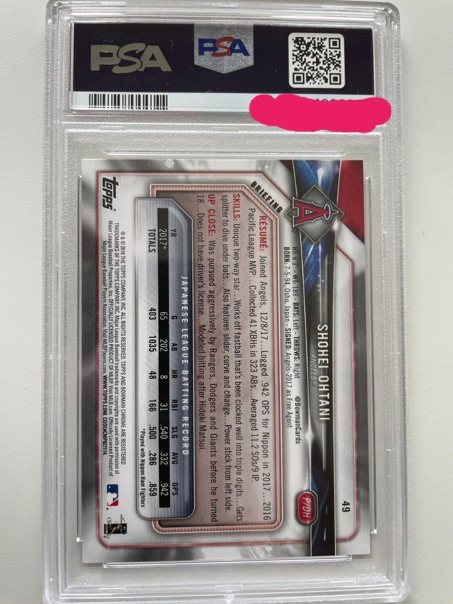 Amazon.co.jp: PSA9 topps BOWMAN大谷翔平 ルーキーカード Shohei