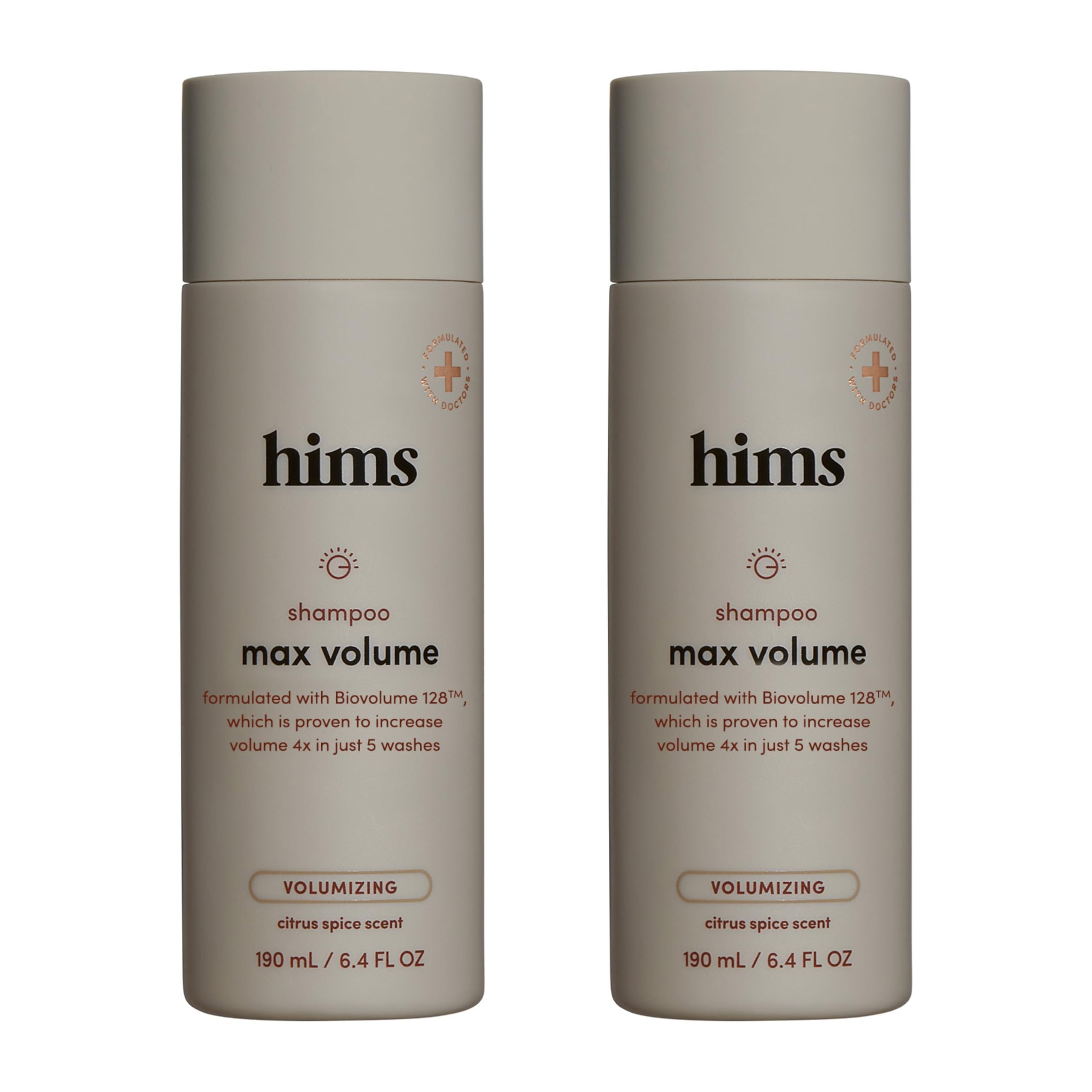 hims Max Volume Shampoo 2 Pack - Volumizing Shampoo for Men with Biotin - Citrus Spice - Men's Natural Shampoo Adds Volume, Shine & Bounce - 2 x 6.4 fl oz Bottles
