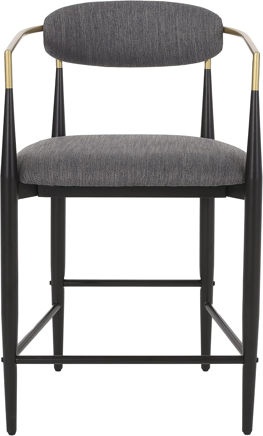 Christopher Knight Home Elmore 25 Inch Counter Stools - Charcoal/Black/Gold (Set of 2)