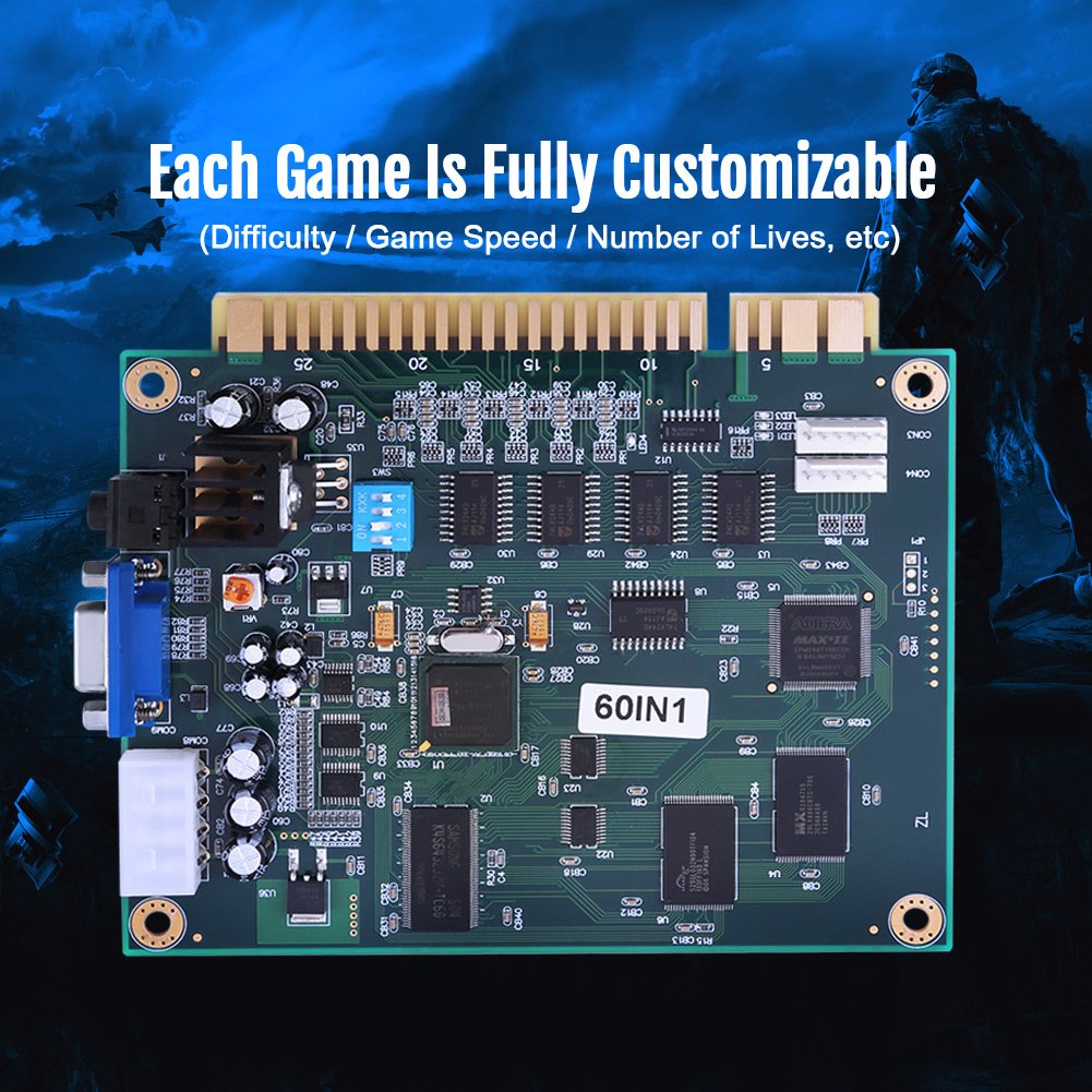 Multicade PCB - Tabla de juegos Arcade (60 IN1, salida Jamma CGA/VGA) para máquina Arcade