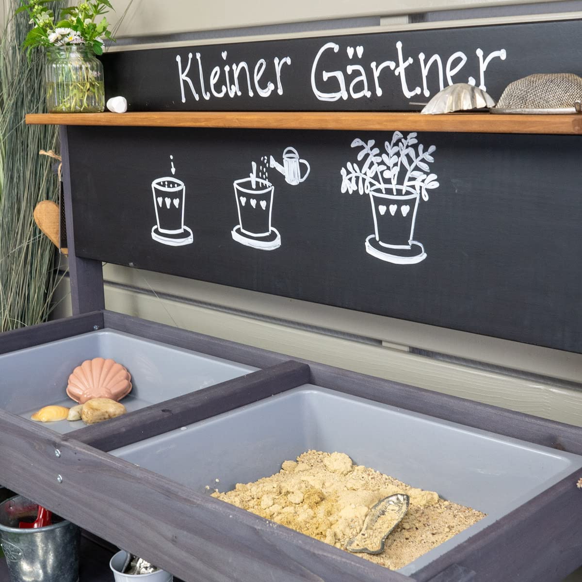 Meppi Matschküche Kleiner Gärtner anthrazit/braun