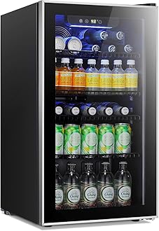 Antarctic Star Beverage Refrigerator Cooler - 120 Can Mini Fridge Glass Door for Soda Beer or Wine Small Drink Dispenser Clear Front for Home, Office or Bar,3.2 cu.ft.