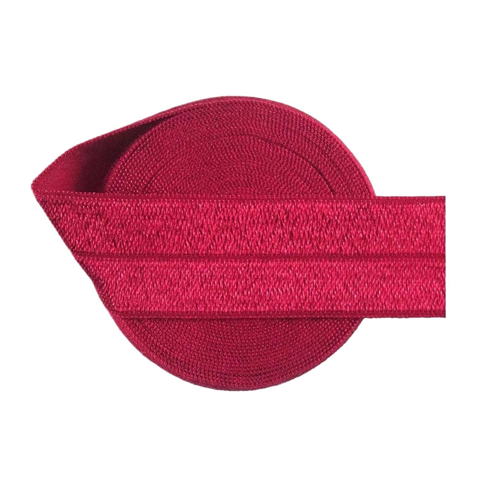 1" 25mm Solid Spandex Satin Bandfold Over Elastic, Scarlet, 25mm,5 Yards