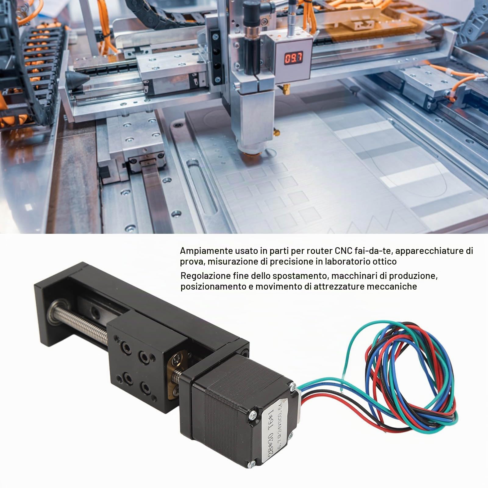 Tavola di Scorrimento Lineare, Attuatore a Stadio Lineare da 150mm Vite a Forma di T Fase di Movimento Lineare a Guida Singola per Assi X Y Z, Fase di Guida Lineare