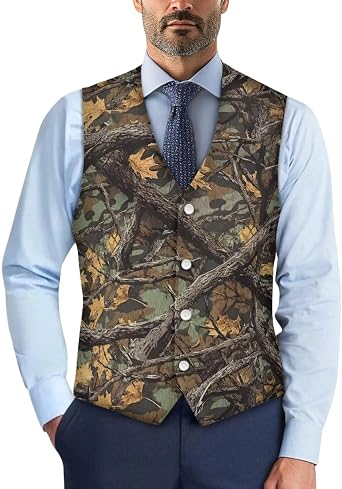 DISNIMO Mens Formal Suit Vest Slim Fit Casual Business Dress Waistcoat Vest Big and Tall