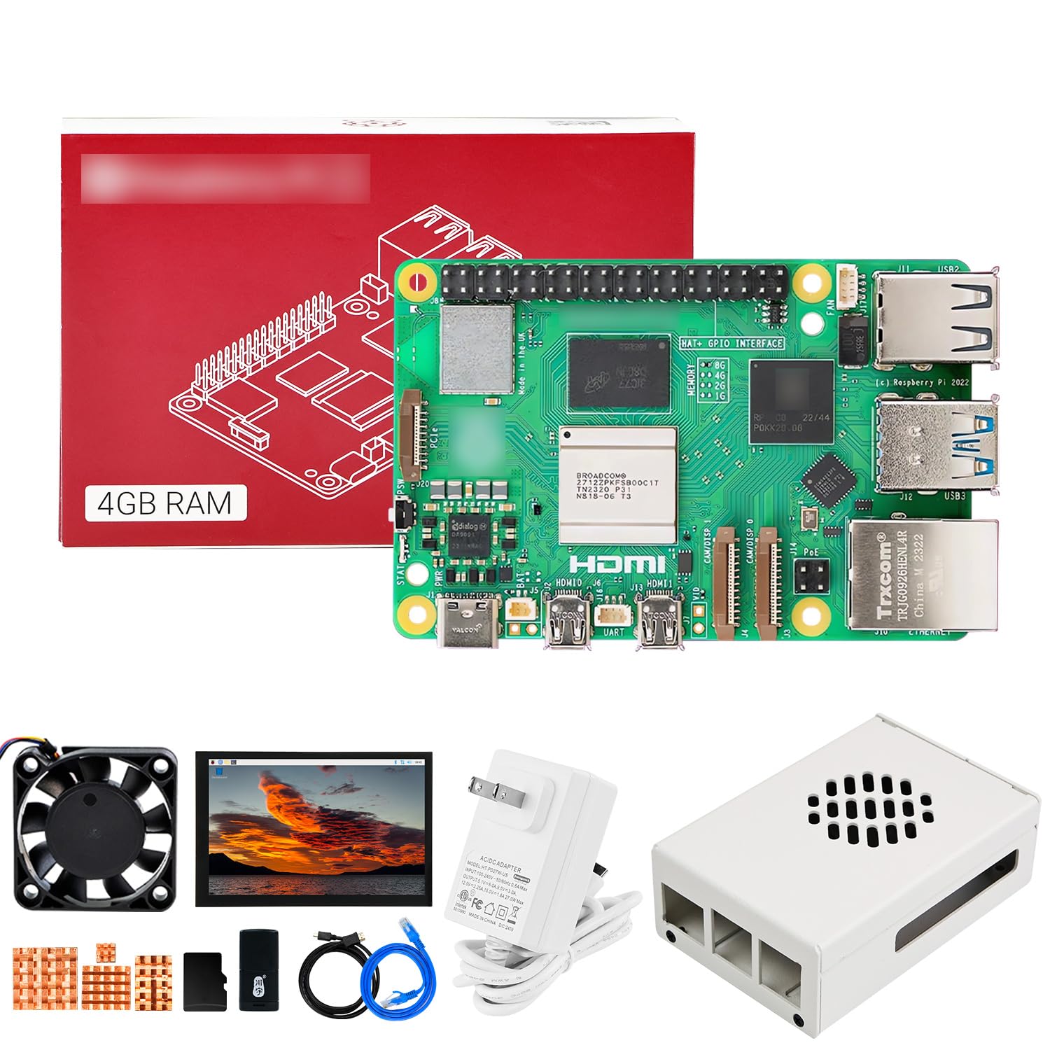 Yahboom Pi 5 4GB Starter Kit with 27W 5.1V/5A Power Adapter Heat Sink 10inch IPS Display and Metal Case User Manual (Pi5 4GB, 10-in Screen Kit)