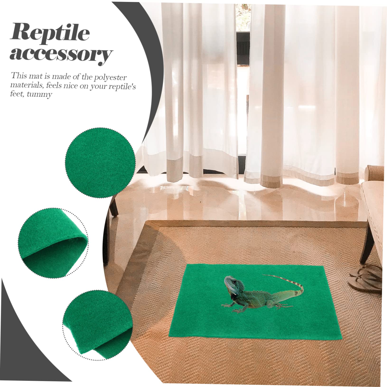 Tapis pour Reptiles Absorbant 50x30cm Litière pour Tortues et Serpents Lot de 2 Vert