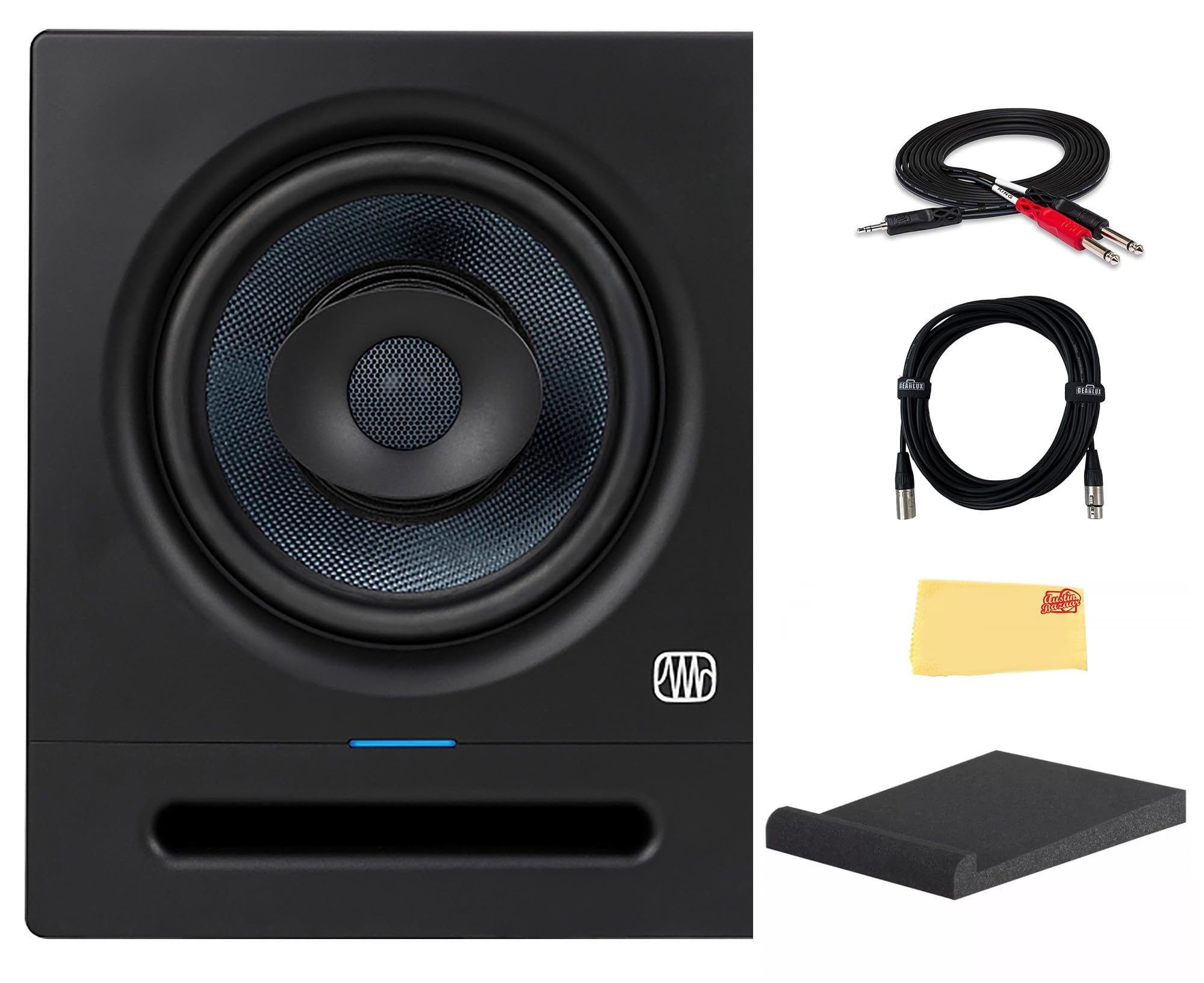 Eris Pro 8 2-Way Biamped, Active, 8-inch Coaxial Studio Monitor Bundle with Stereo Breako…