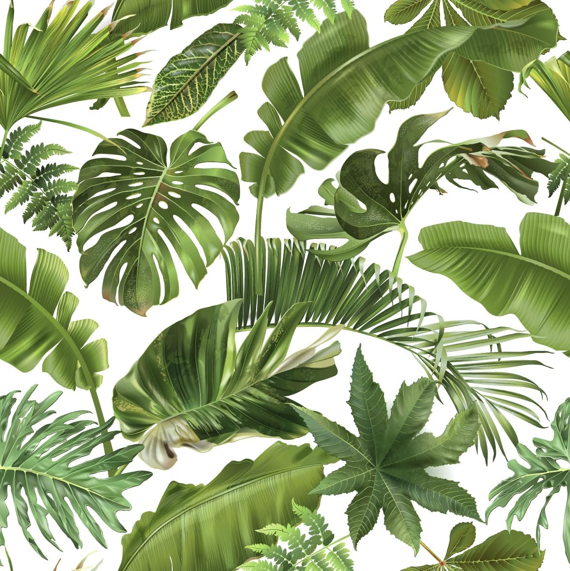Tropical Leaves Peel and Stick Wallpaper Self Adhesive Removable Wall Paper Renter Friendly Green Palm Contact Paper for Bedroom Bathroom Shelf Liner 17.71"X236.2"