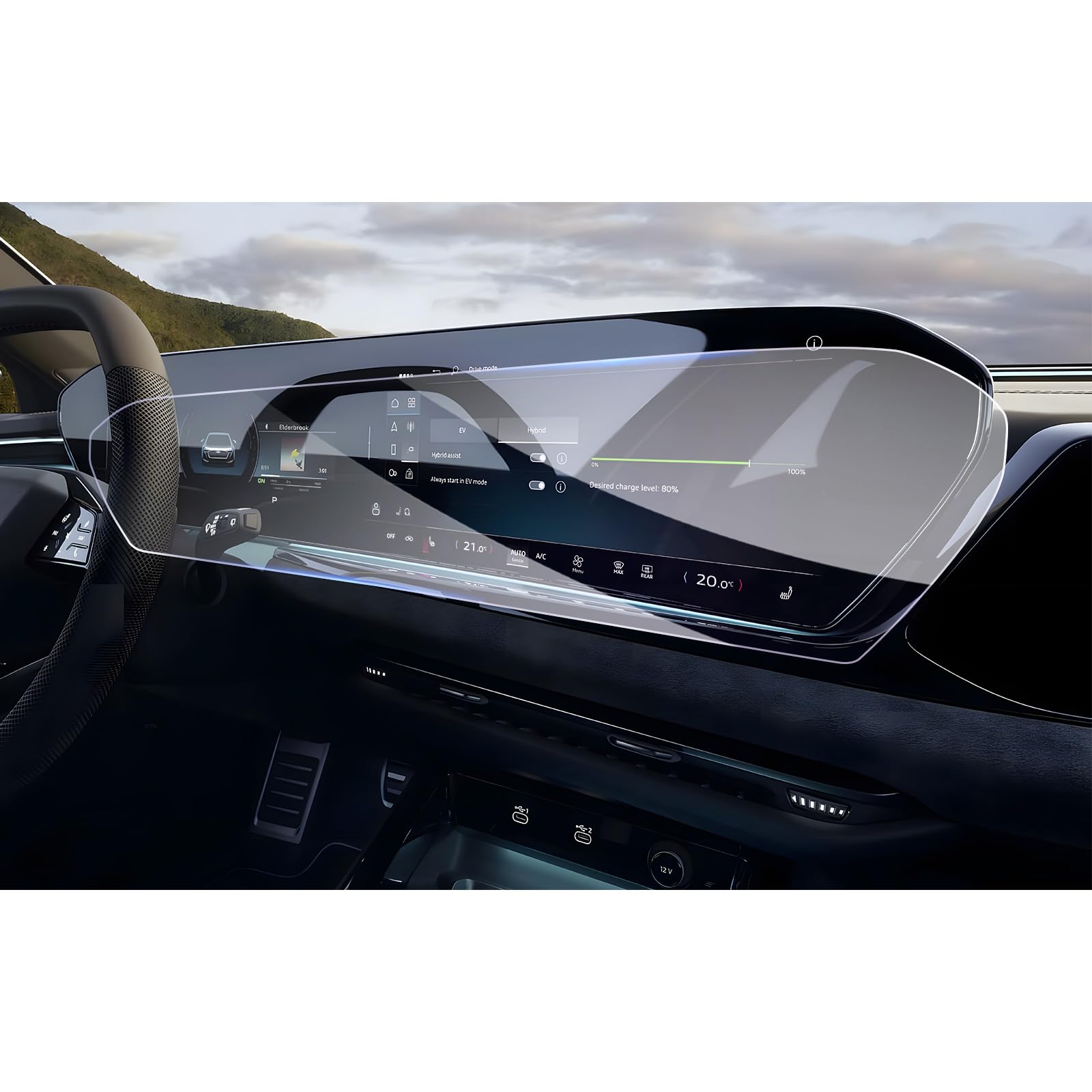GAFAT Pellicola protettiva in vetro compatibile con Audi A5 Q5 A6 Q6 e-tron 2027 2027 per MMI Touch da 14,5 pollici e cabina virtuale da 11,9 pollici, accessori touch screen, HD trasparente, 9H