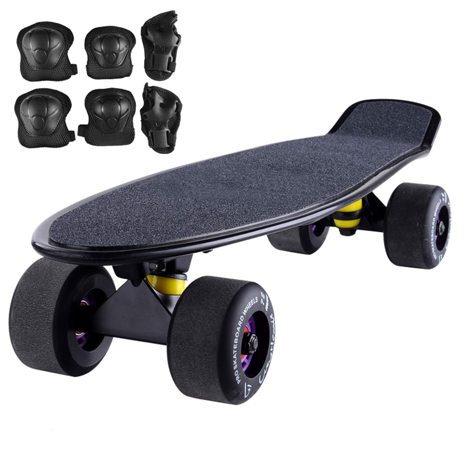 22-calowa mini deskorolka cruiser ze sprzętem ochronnym, matowe koło z poliuretanu, obciążenie 150 kg, kompletna deskorolka dla dzieci, początkujących, nastolatków, dorosłych
