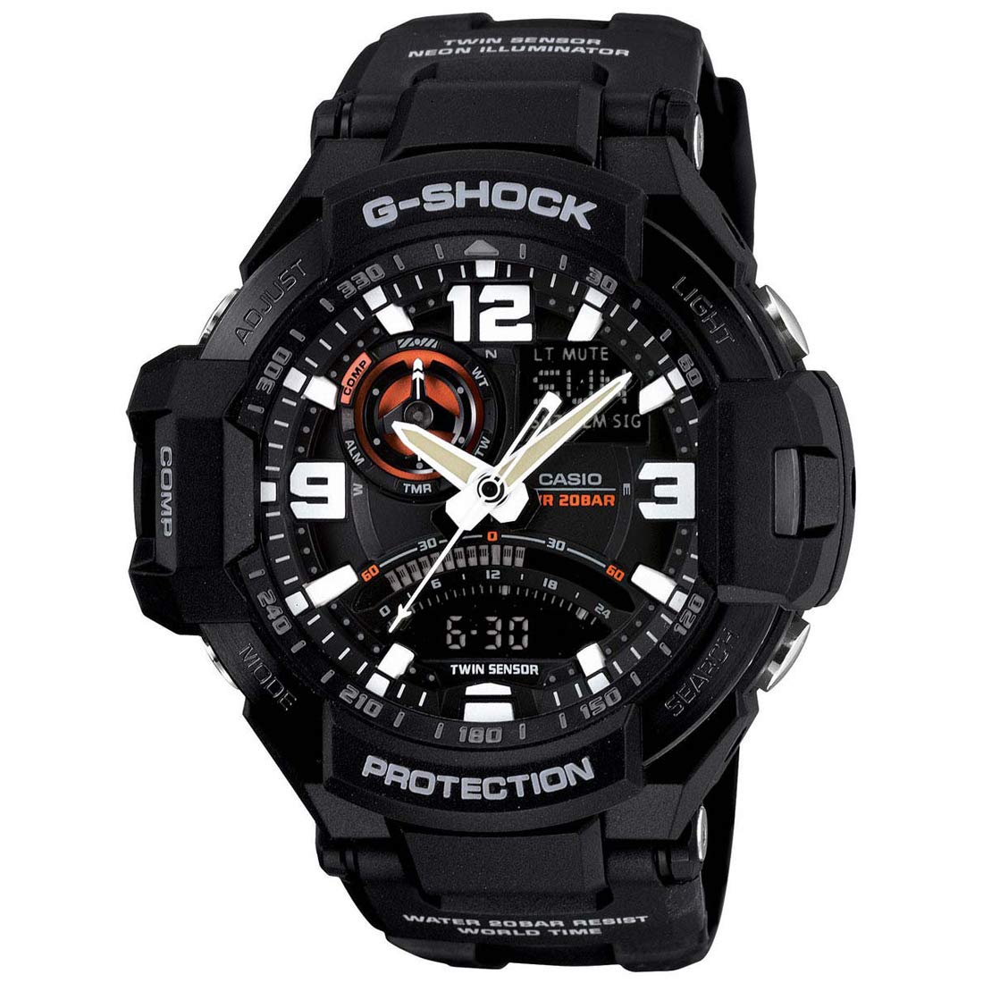 casio G-Shock GA-1000-1ADR Analog-Digital Black Dial Men Watch Black Resin Strap (G435)-picture-23