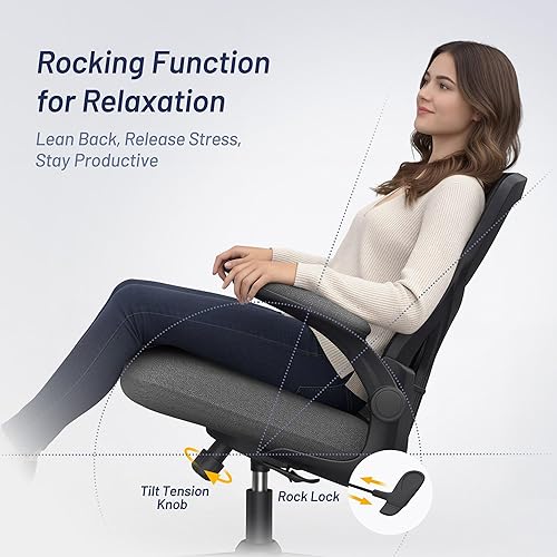 Miniatura 6 de Silla de oficina ergonómica para aliviar el dolor de espalda y comodidad durante todo el día, cojín de espuma moldeado duradero, soporte lumbar